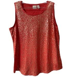 NWT: CHICOS Orange Sequin Tank Top Size 2 (Large/12)